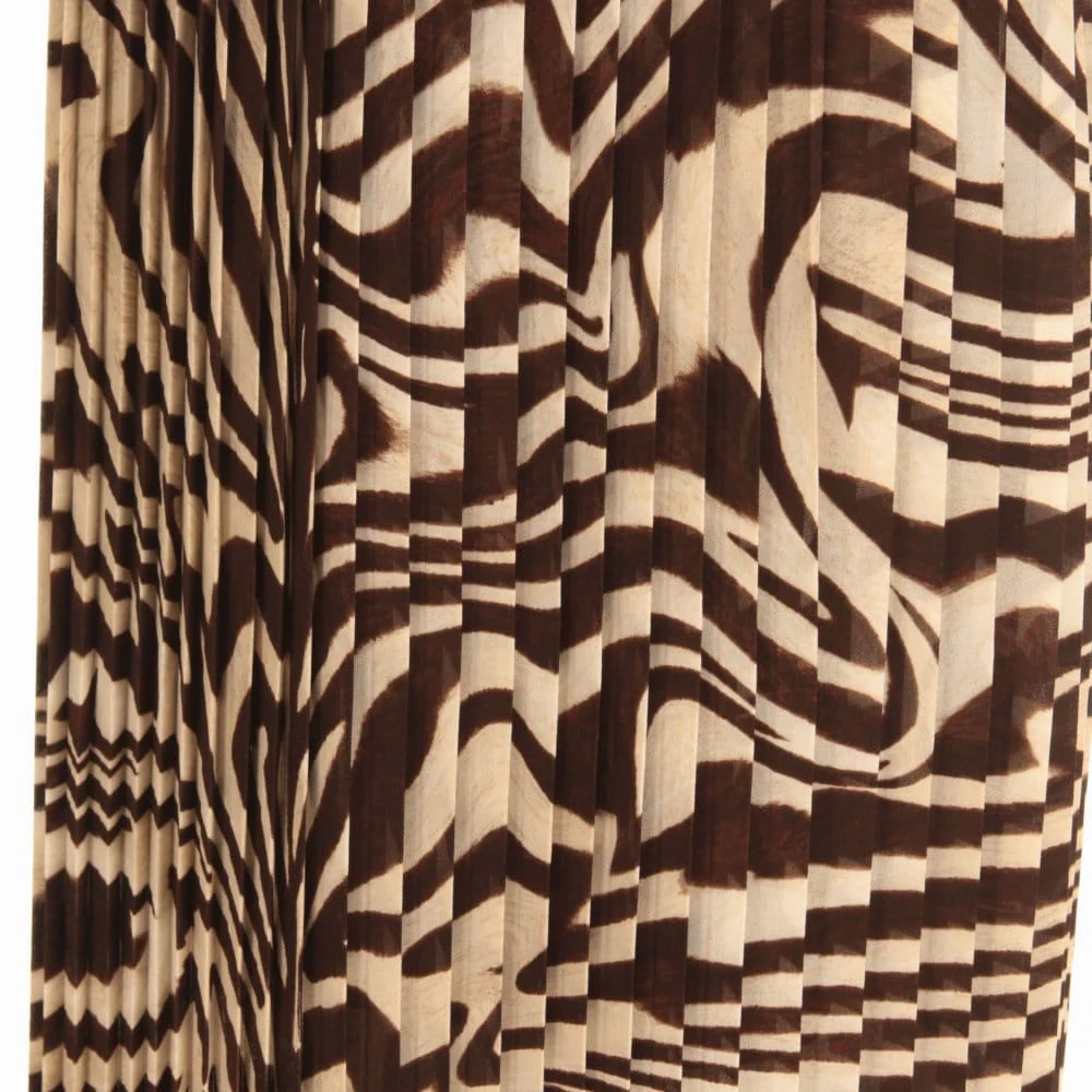 Michael Kors Pleated Zebra Print Skirt Brown/Cream - Image 4