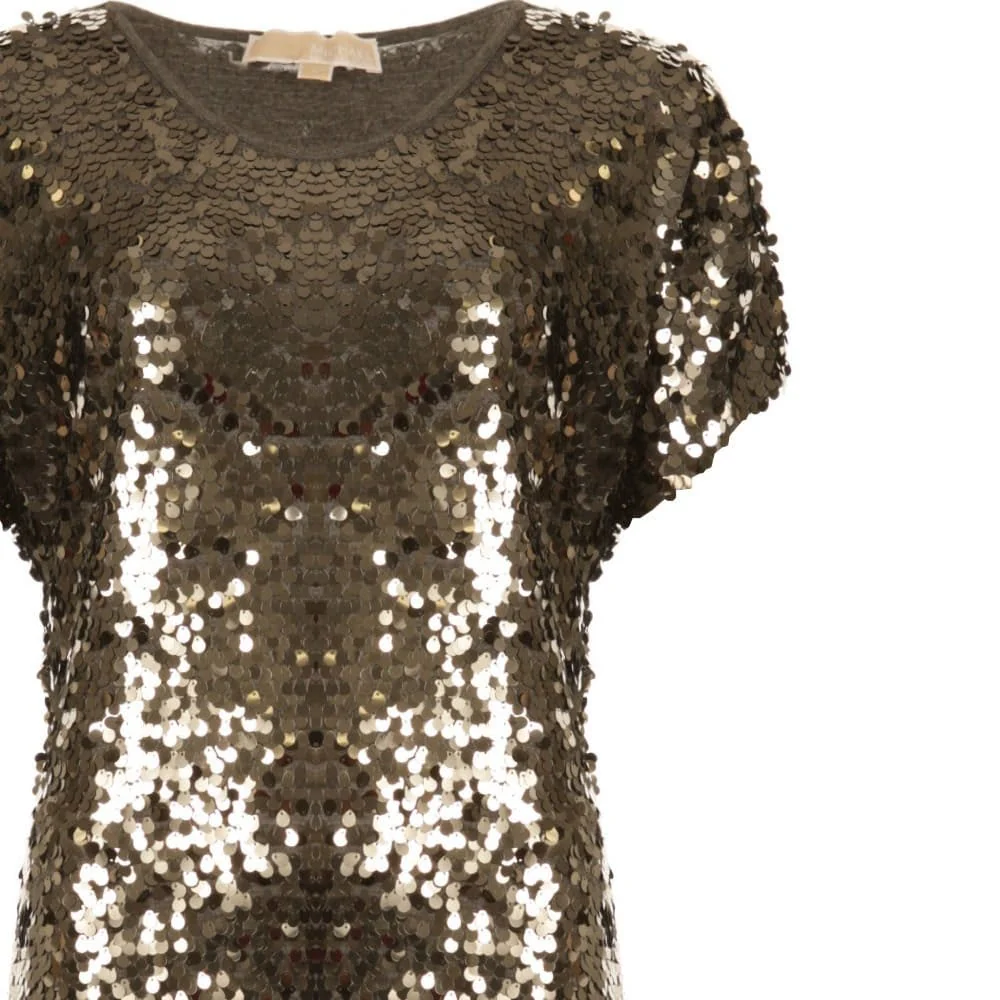 Michael Kors Round Neck Sequin Dress Derby - Image 3
