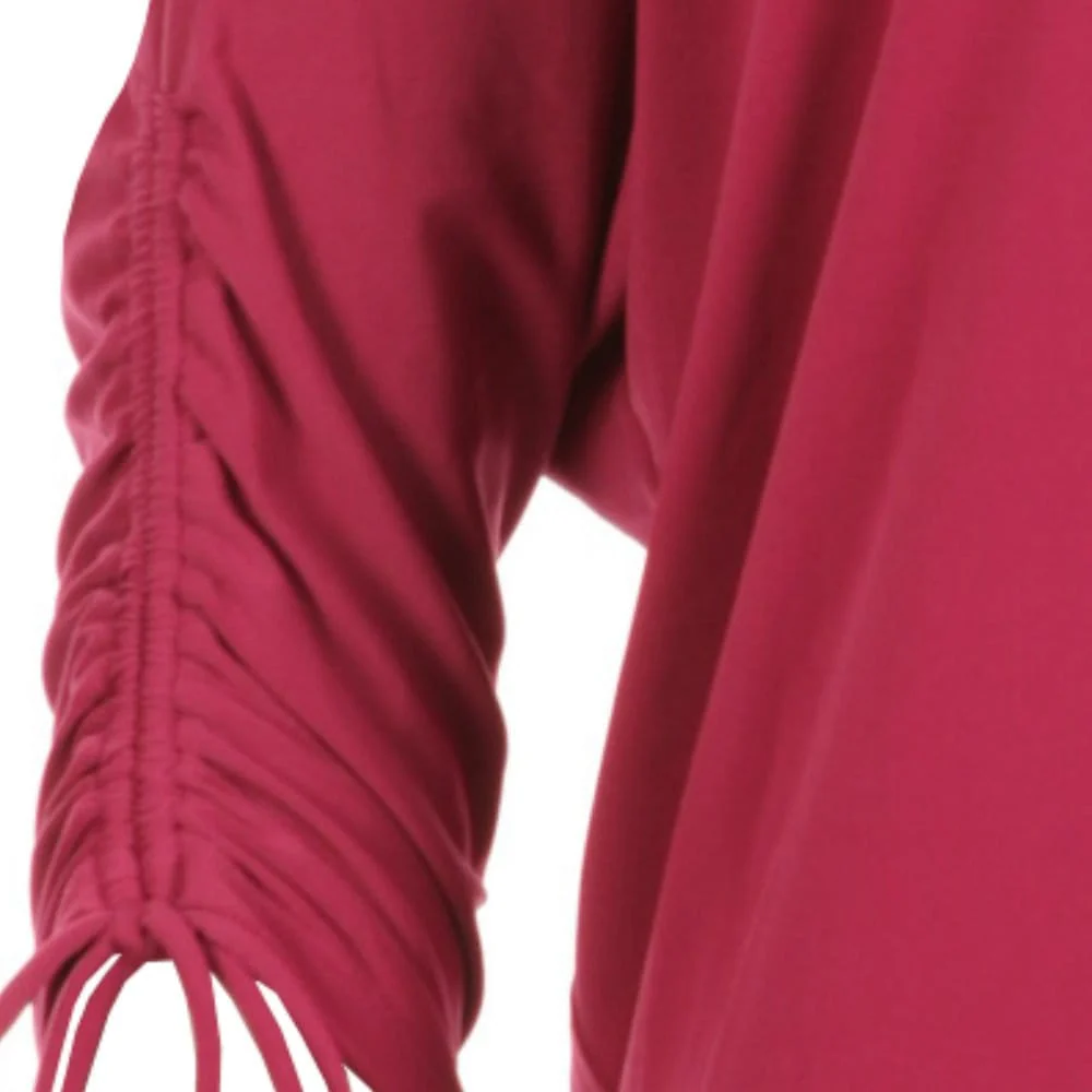 Michael Kors Ruched Sleeve Bat Wing Top Peony - Image 6