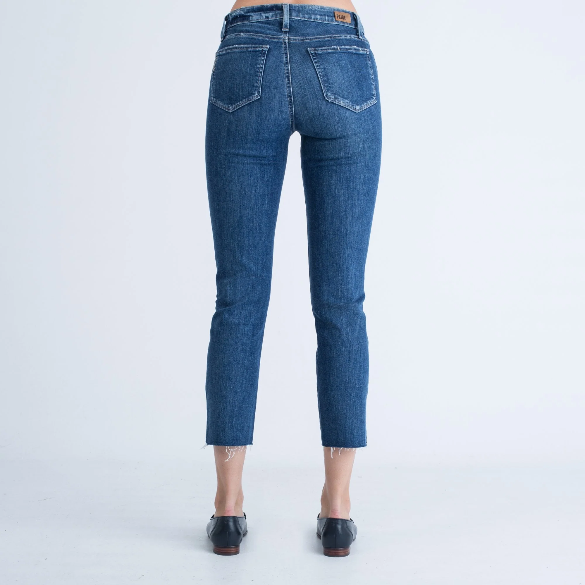 Paige Jeans Hoxton Straight Frayed Hem Mid Denim - Image 3