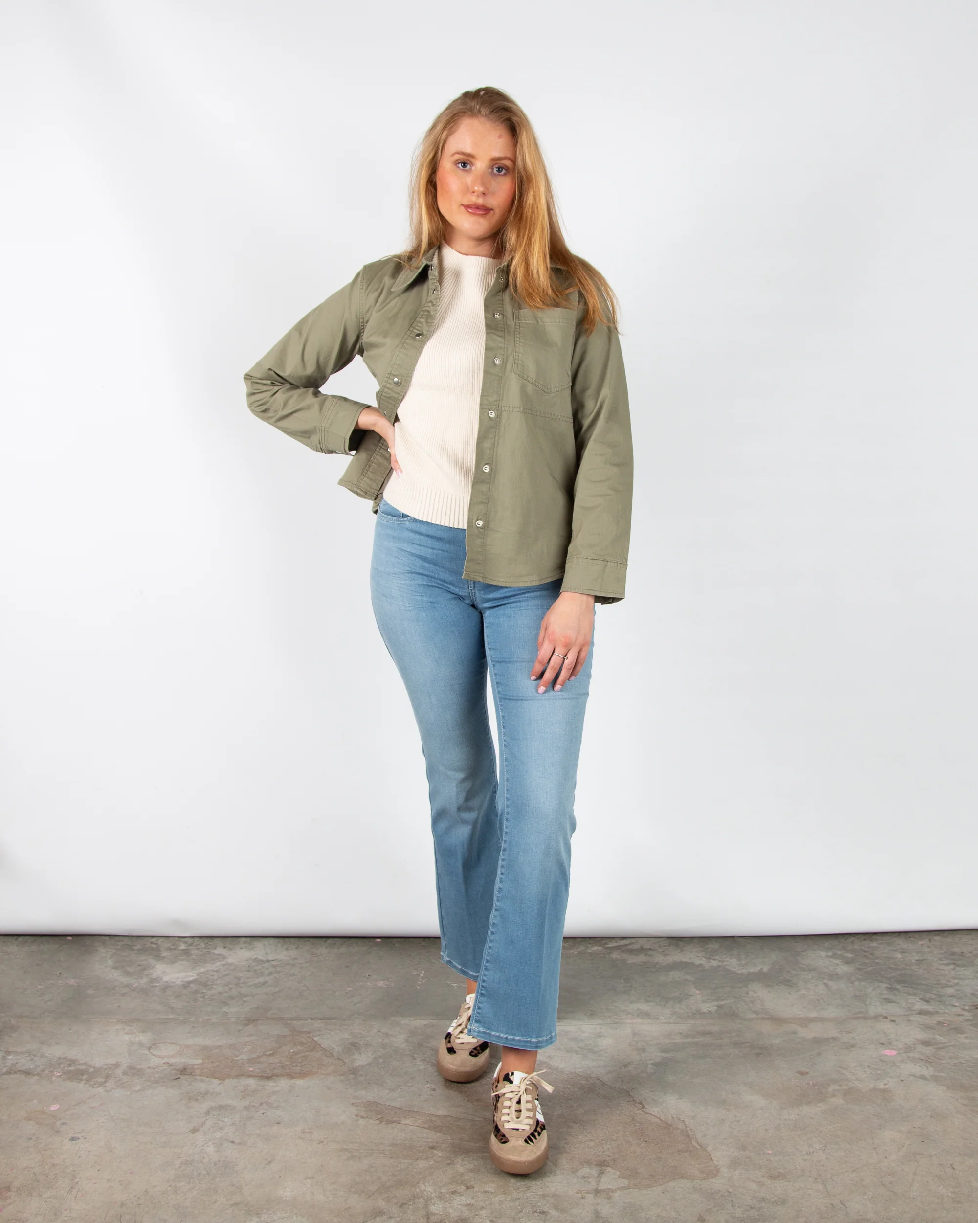 Paul Green Animal and Suede Mix Trainers Sand - Image 3