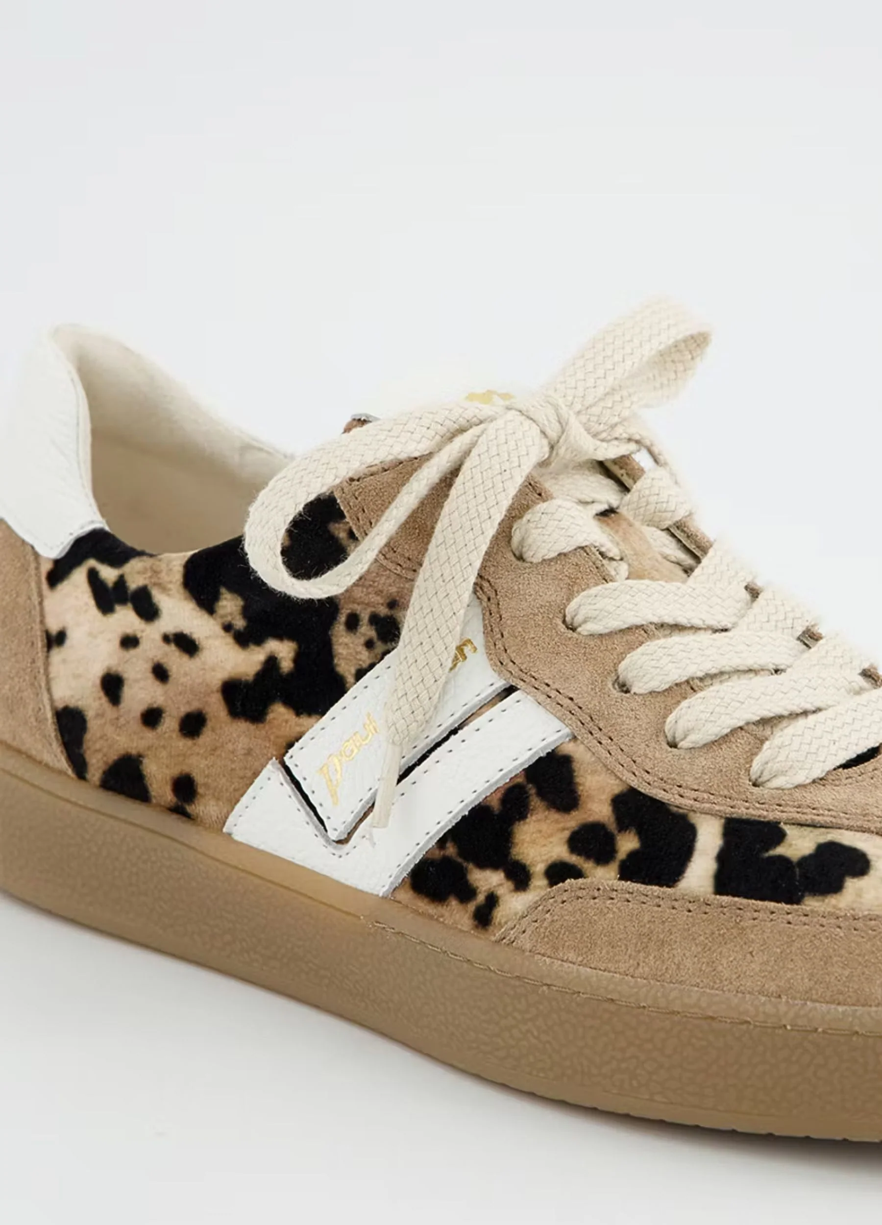 Paul Green Animal and Suede Mix Trainers Sand - Image 6