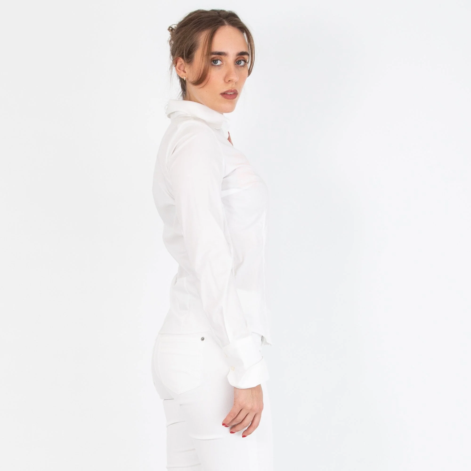Perfekcija Kate Classic Shirt With Turnback Collar White - Image 3