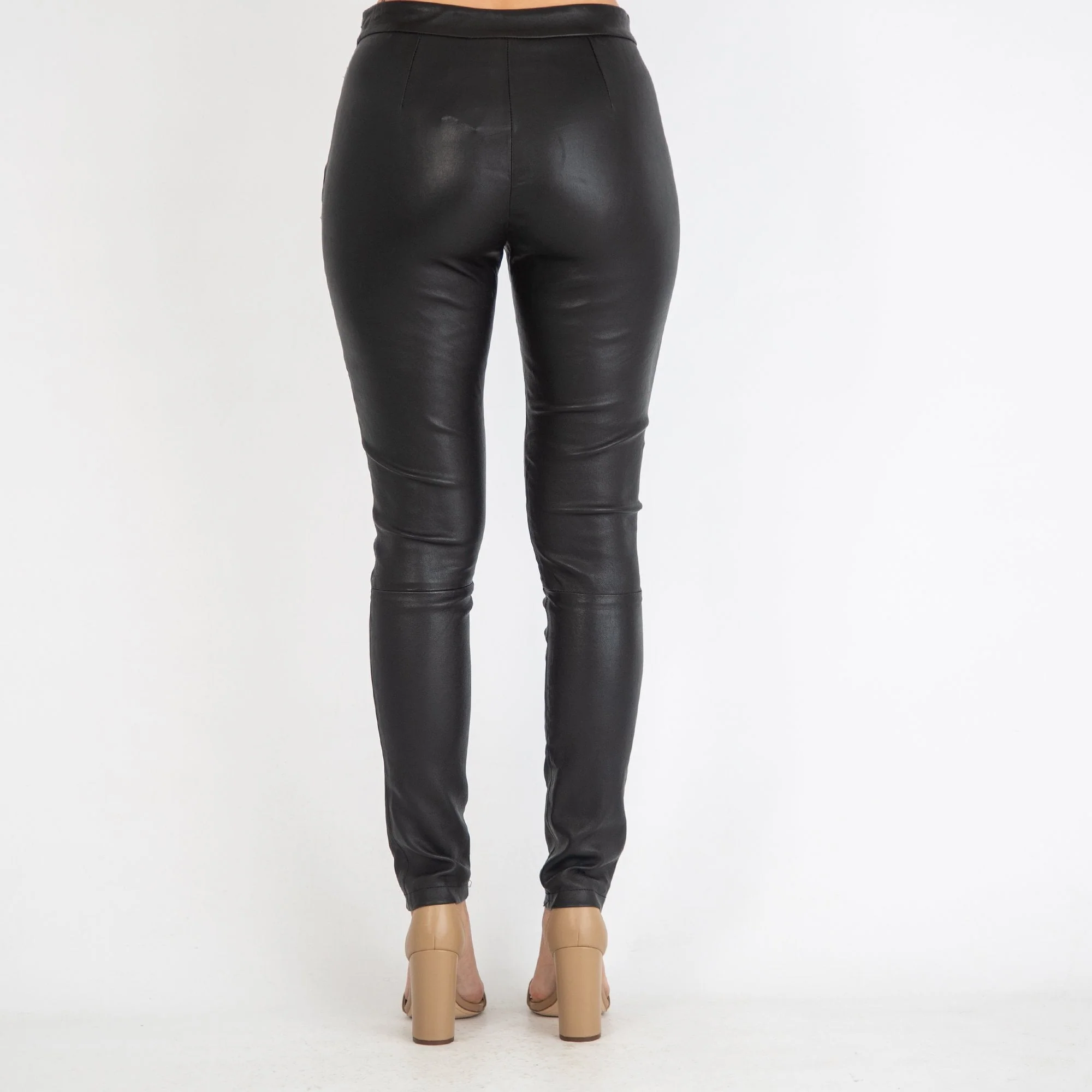 Pinko High Waisted Leather Jegging Black - Image 3