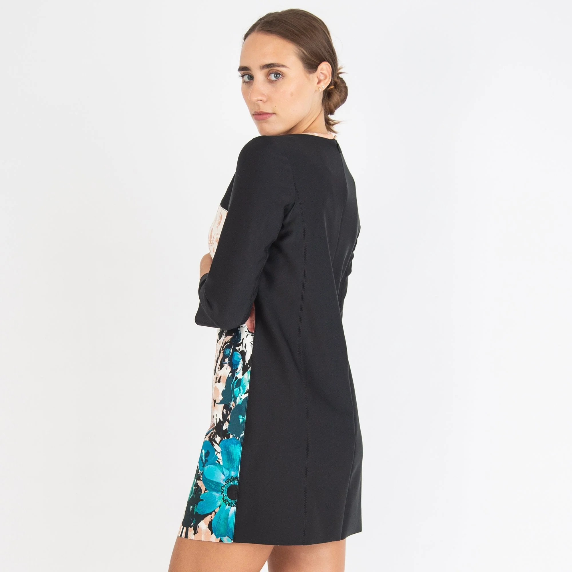 Pinko Printed Front Dress Black/Multi - Image 3