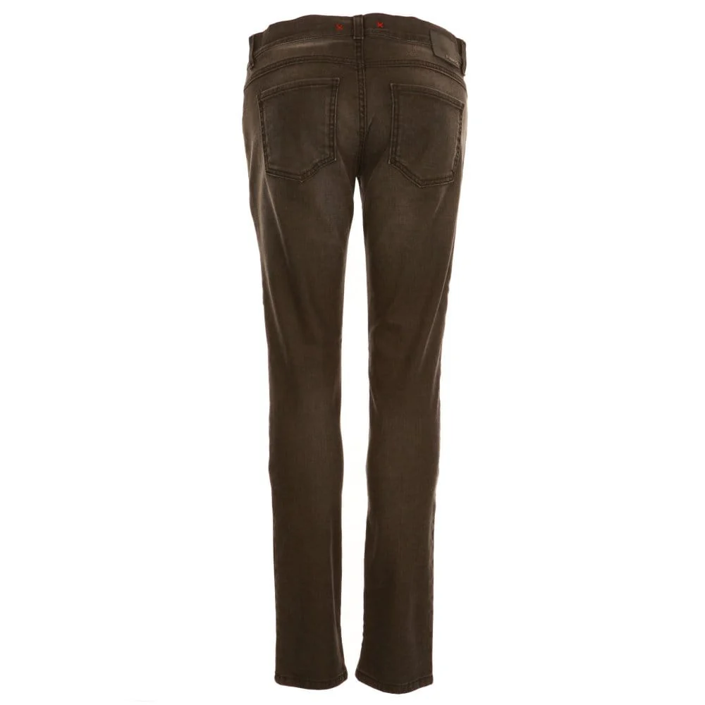 Pinko Skinny Leather Jeans Grey - Image 3