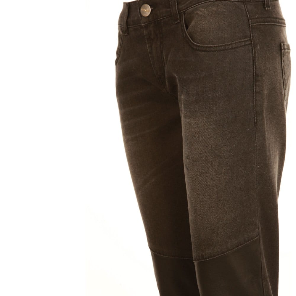 Pinko Skinny Leather Jeans Grey - Image 4