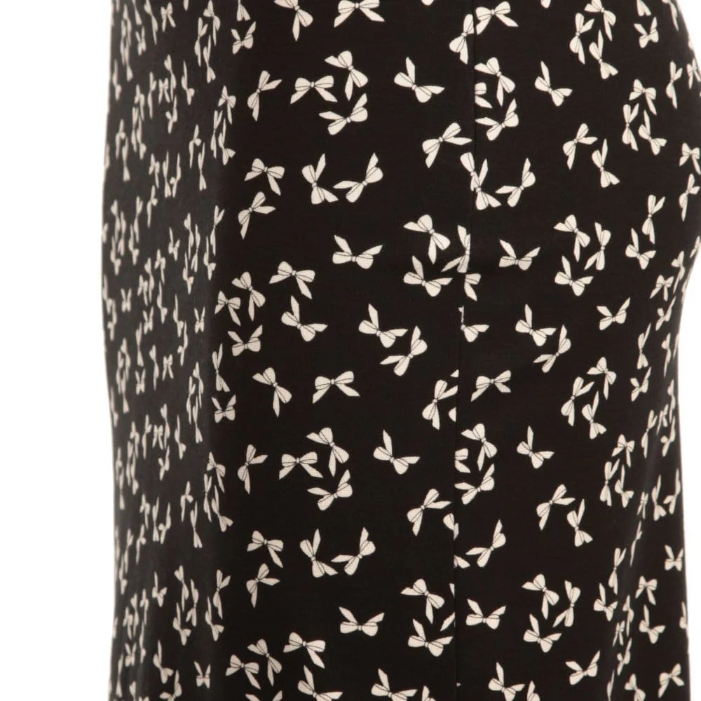 Riani Bow Print Skirt Black/Cream - Image 3