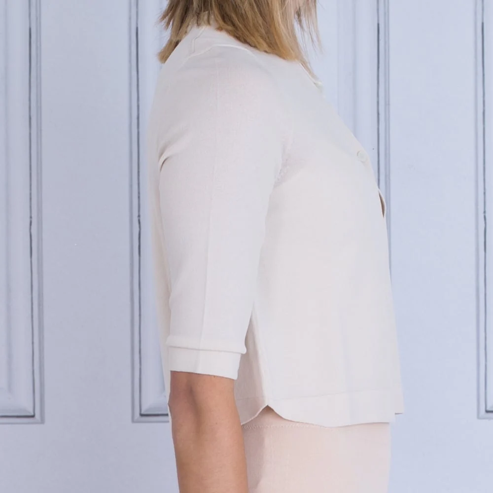 Riani Fine 2 Button Cardigan Beige - Image 3