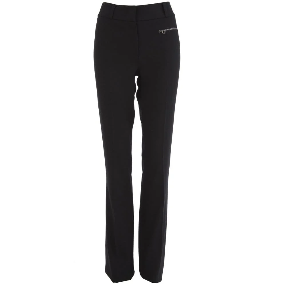 Riani Long Leg Bootcut Side Zip Detail Trouser Black - Image 4