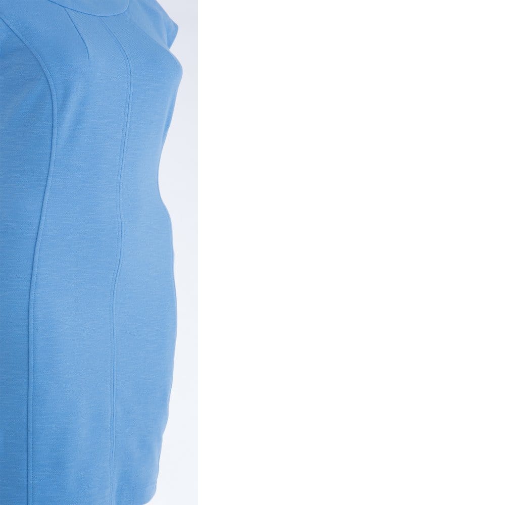 Riani Round Neck Cap Sleeve Fitted Stretch Dress Blue - Image 4