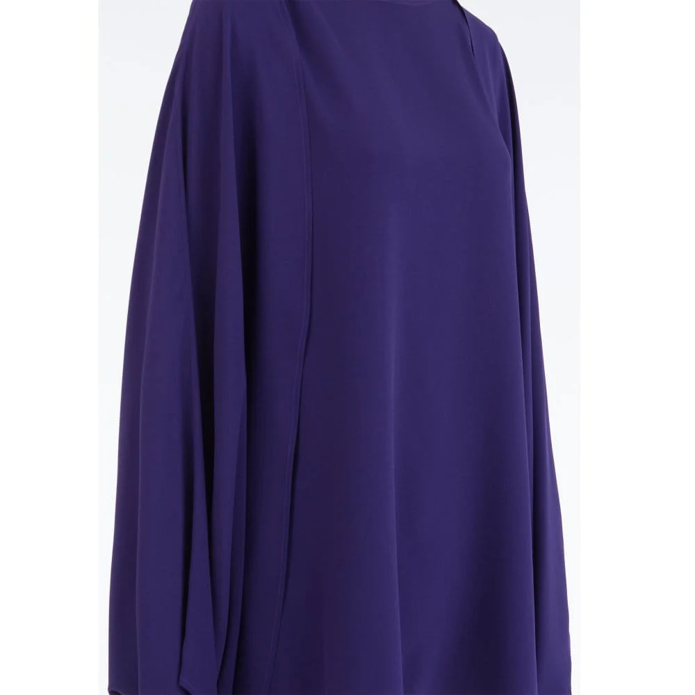 Riani Silk Round Neck Floaty Cape Multi-Way Blouse Purple - Image 3